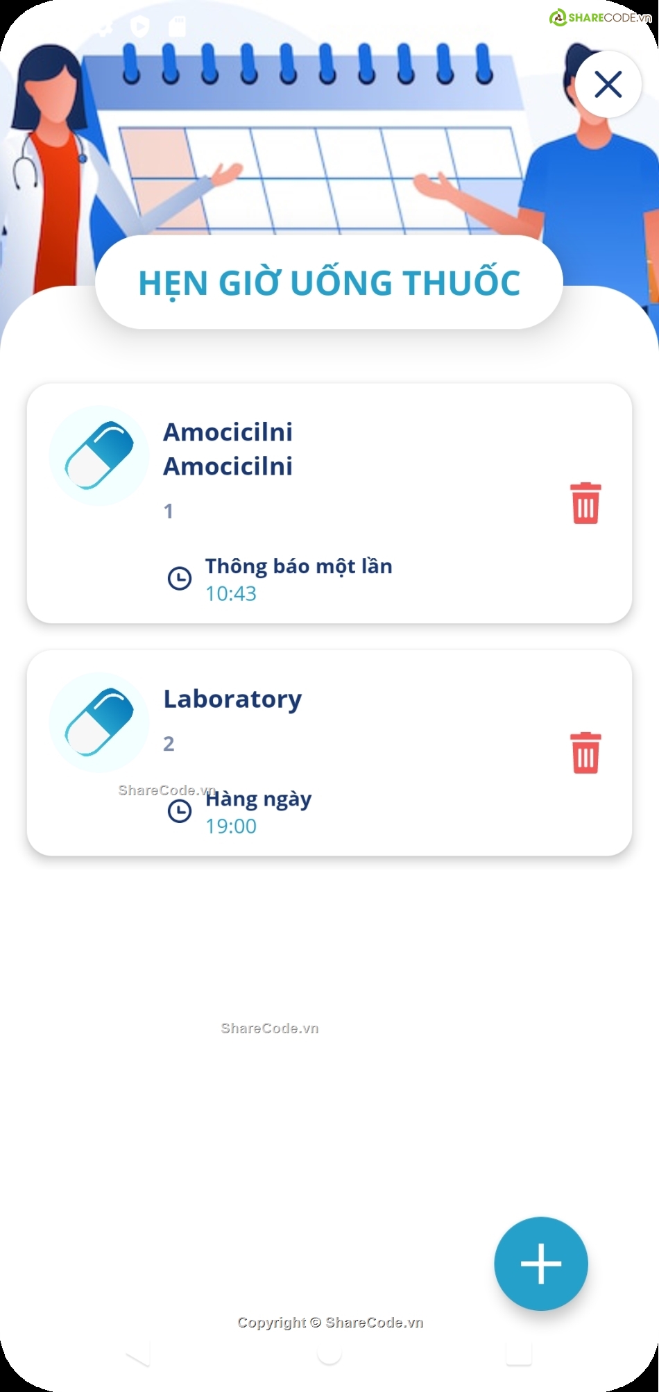 Sharecode Medicine Reminder,Code Medicine Reminder đồ án,ứng dụng Nhắc nhở uống thuốc android,app Nhắc nhở uống thuốc android,code app store Nhắc nhở uống thuốc